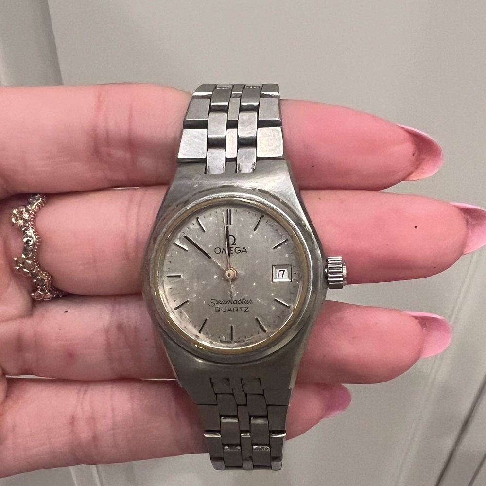 Authentic vintage Omega Seamster Quartz 1380 All stainless steel ladies watch